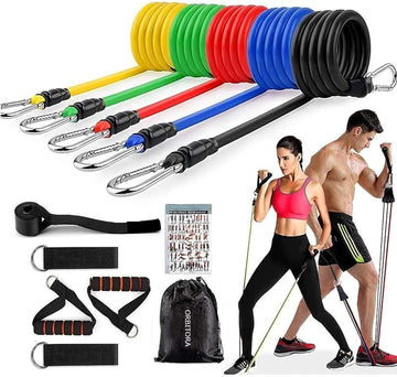 5-in-1 Power Resistance Band Set – With Gym Belt | Pouch Pack