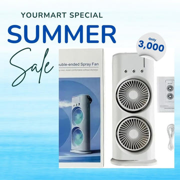 Mini Mist Fan & LED Air Cooler | Dual Head Humidifier for Home, Office & Travel