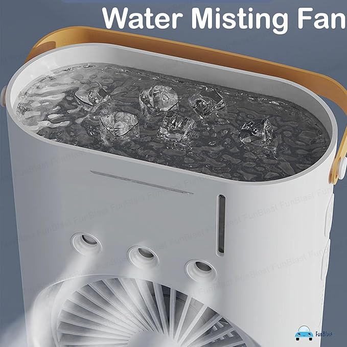Mini Mist Fan & LED Air Cooler | Dual Head Humidifier for Home, Office & Travel